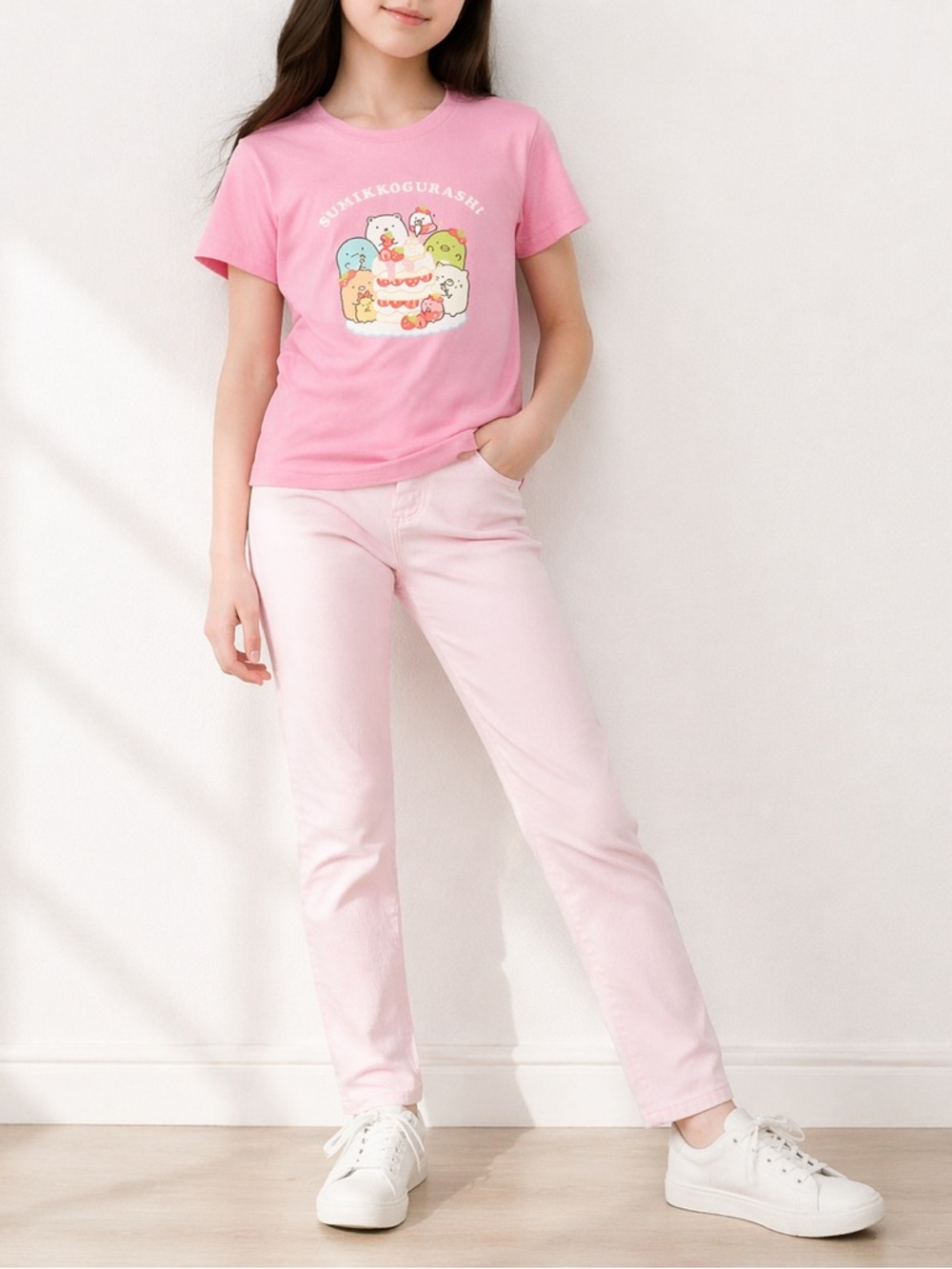 UNIQLO Girls Pink Set Sumikko Tee Size 13 + Pants 11–12Y